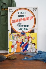 Vintage Graffiti Spray Paint Clean Up Poster Sign Uncle Sam Store Display 70s picture