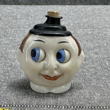 Depression Era Vintage Porcelain Perfume Bottle Googly Eye Flapper Mini Collect picture