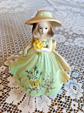Vintage Josef Original  6” Mint Green Dress Yellow Ruffles W/butterfly May Girl picture