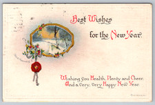 c1910s Eagle Wisconsin New Year Intl Art Co Antique Postcard picture