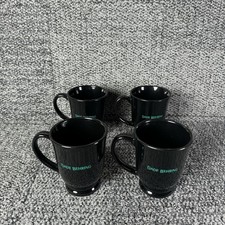 Dade Behring Black Coffee Mugs Set of 4 Green Logo Corporate Promo Norwood picture