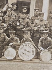 Antique Signal Corps Band Soldier Military Troop Cabinet Photo Kansas City MO  picture