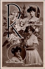 1910 Miss Gabrielle Ray Claire Romaine Gaynor Rowlands RPPC Postcard R Roses picture