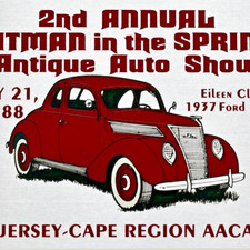 1988 Antique Car Club AACA Eileen Clancy 1937 Ford Coupe City Jersey Cape NJ picture