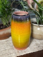 Haeger Pottery USA Vase Brown & Blue picture