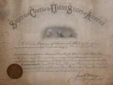 1888 U.S. Supreme Court Bar Admission Certificate – R.G. Erwin – Savannah, GA picture