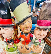 Three Large  Chalk ware Figures of the comedian W.C. Fields,  ESCO 1970s picture
