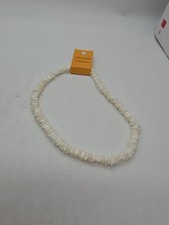 Shark Teeth Puka Shell Necklace White  9-10mm 18inch New Abercrombie Hollister picture