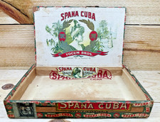Unique c1910 Vtg Antique Spana Cuba Wood Cigar Box Winslow-Griffin Watertown SD picture