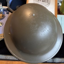 WWII Canadian Mk II Brodie Helmet Shell 1942 GSW AP Manganese Steel Rare picture