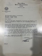 Vintage 1969 Signed Letter Austin Texas Speaker Gus Mutscher House of Reps Seal picture