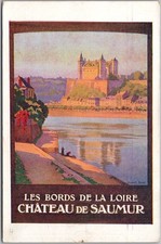 French POSTER ART Postcard CHATEAU DE SAUMUR Artist-Singed CONSTANT DUVAL c1920s picture