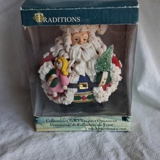 Traditions Glass Santa Claus Hanging Ornament Christmas MPN 10418 picture