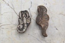 2p Wood Textile Printing Block Pottery Stamp Hand Carved Stamp Block Print Stamp picture