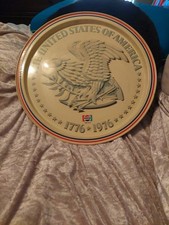 Vintage Bicentennial Commemorative Pepsi Serving Metal Tray 1776-1976 USA Eagle picture