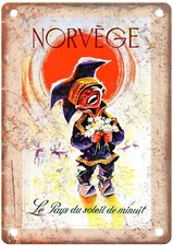 Vintage Norvège Le Pays du soleil de minuit Travel Poster Retro Look Sign T2549 picture