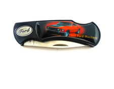 1969 Ford Mustang pocket knife red muscle car picture