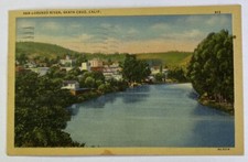 Vintage Postcard c1949~ San Lorenzo River Landscape ~ Santa Cruz California CA picture