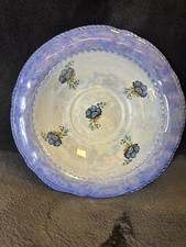 Gorgeous Lustreware Dish With Blue Flowers picture