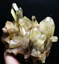 7.92lb Natural Clear Smoky Citrine Quartz Crystal Cluster Point Mineral Specimen picture