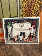 ANTIQUE C. 1910 THE GOOD FORTUNE MAGIC POSTER SIGN FRENCH GAME DEVIL SATAN EVIL picture
