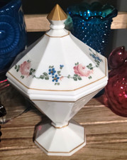 Westmoreland Hand painted White Milk Glass Candy/Trinket Dish picture