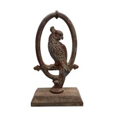 VINTAGE ANTIQUE CAST IRON DOORSTOP PARROT  13” FIGURAL picture