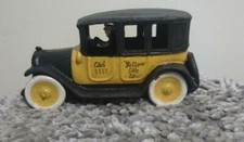 Taxi Cab Yellow Cast Iron Toy Collectible picture