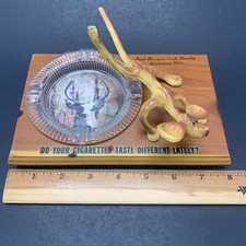 Vintage Paul Bunyan Shanty Minocqua Wisconsin Dog Peeing On Ashtray Souvenir picture