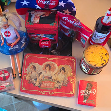 Vintage Coca-Cola Collectibles Lot 13 Tins Trays Playing Cards Coke Advertising picture