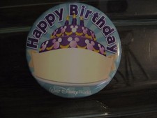 Disney Button Happy Birthday WDW Pin Mickey Mouse Cake Hidden Mickey New RETIRED picture