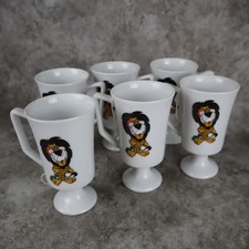 VTG Hubert The Harris Lion Ceramic Mug Cup w Stem Lot of 6 - New Open Box picture