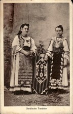 Serbia Traditional Costumes Serbische Trachten WWI 1915s PC picture