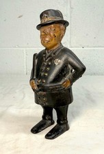 Antique 1900 Cast Iron Still Coin Bank Mulligan The Policeman cop A.C Williams picture