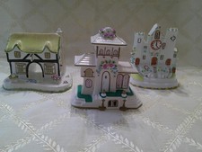 Vtg COALPORT Fine Bone China Cottage Houses Figurines 3pc Lot Made In England picture