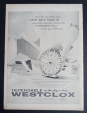 Westclox Baby Ben Sequin Alarm Clock Magazine Ad 1950s Mid-Century picture