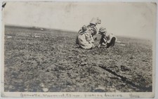 Vintage Postcard RPPC Young Girls Picking Daises Blank Back AA65 picture