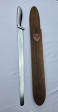 Vintage 50's-70's Gerber Morglay Large Stainless Slicing Knife w/Walnut Scabbard picture