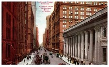 Vintage Postcard La Salle Street Chicago Illinois Trust Savings Bank 1912 picture