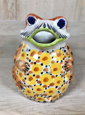 VTG Gorky Gonzalez FLORAL FROG PITCHER Mexican Majolica Hand Painted & Signed picture