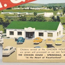 1950s The Chicken House Restaurant Menu A.Q. Brand Hi-Way 71 Springdale Arkansas picture