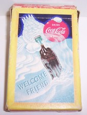 Vintage 1958 Drink Coca-Cola Welcome Friend Play Refreshed Coke Playing Cards picture