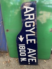1946-62 Los Angeles Porcelain SHOTGUN Street Sign ARGYLE AVE HOLLYWOOD CLASSIC picture