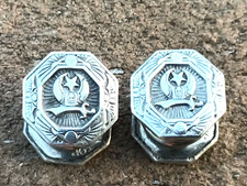 Sterling BOUMI Shriners Cuff Links Old Snap Style 1920s-30s Fraternal Jewelry picture