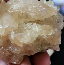 Vintage Calcite Crystal Cluster White Honey Crystals 148g Estate Mineral Specime picture