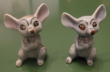 Vintage 1960s Pair Of anthropomorphic ceramic mouse Figurines- Made In Japan. picture