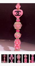 Designer inspired pink silicone focal fancy beaded pen picture