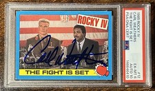 CARL WEATHERS Signed 1985 Topps Rocky IV #12 “The Fight Is Set” PSA 6 & Auto 10 picture