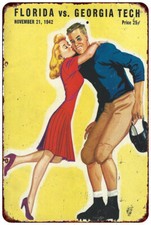 1942 Florida - Georgia Tech Gameday Football Program Reproduction Metal sign picture