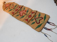 RARE FIND ANTIQUE c1890-1915 NEZ PERCE' PLATEAU INDIAN CORNHUSK WALL POUCH picture